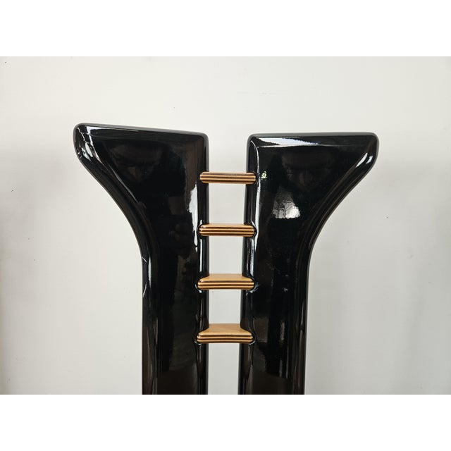1970s Vintage Chairs in Black Lacquered Wood by Pierre Cardin for Roche Bobois, 1970, Set of 6 For Sale - Image 5 of 18