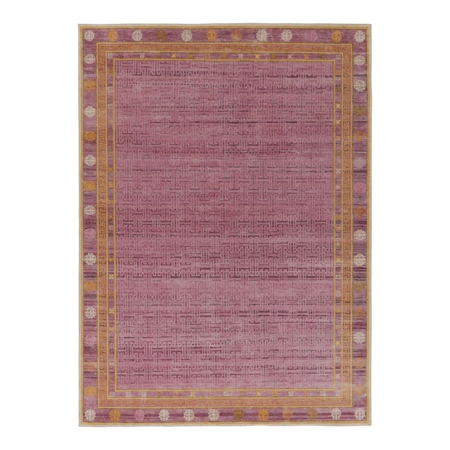 Rug & Kilim’s Samarkand-Inspired Rug in Purple With Classic Geometric Patterns For Sale