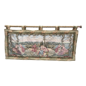 Early 20th Century Victorian Wall Tapestry With Antique Gold Accessory