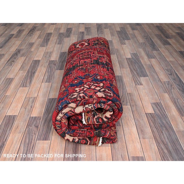 1960 Red Vintage Bohemian Persian Rug For Sale - Image 11 of 12