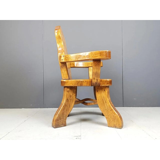 Brown Vintage Brutalist Armchair, 1960s For Sale - Image 8 of 13