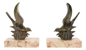 Art Deco Swallows Bookends, 1930s, Set of 2