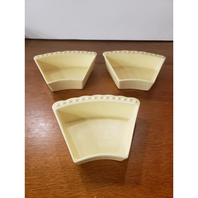 This is a Set of 3 Vintage W. Frazier California #201 MCM Relish Ceramic Dishes. They each measure 6 1/2" wide at their...