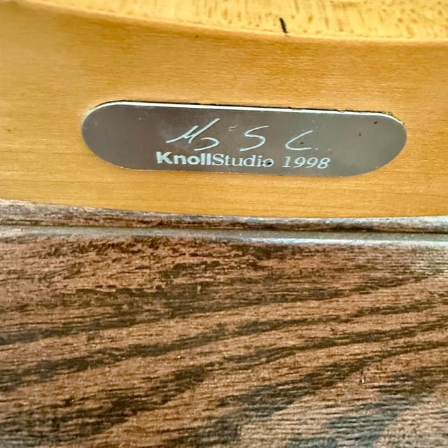 Maya Lin Postmodern Vintage 1998 Knoll Chair by Maya Lin W Bentwood & Velvet 90s VTG For Sale - Image 4 of 12