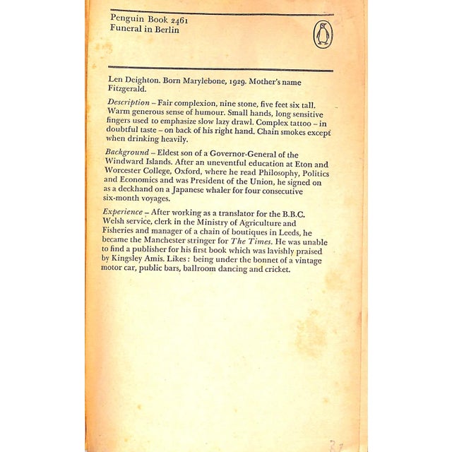 1960s "Funeral in Berlin" 1966 Deighton, Len For Sale - Image 5 of 5