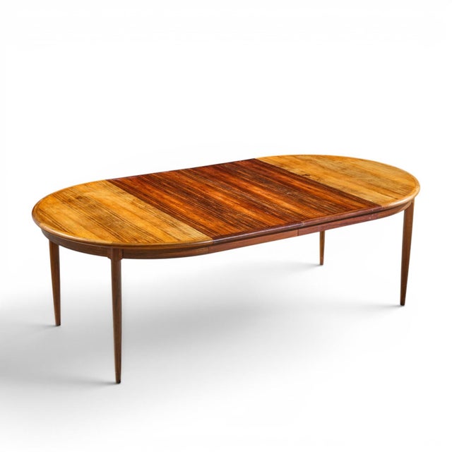 Jl Moller Mid Century Danish Rosewood Expanding Dining Table With 2 Leaves For Sale - Image 13 of 14