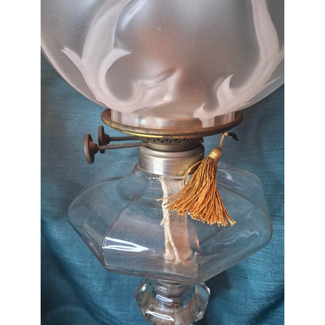 Antique Complete Fostoria No. 17 Glass Kerosene Banquet Lamps Duplex Burner - a Pair For Sale - Image 17 of 18