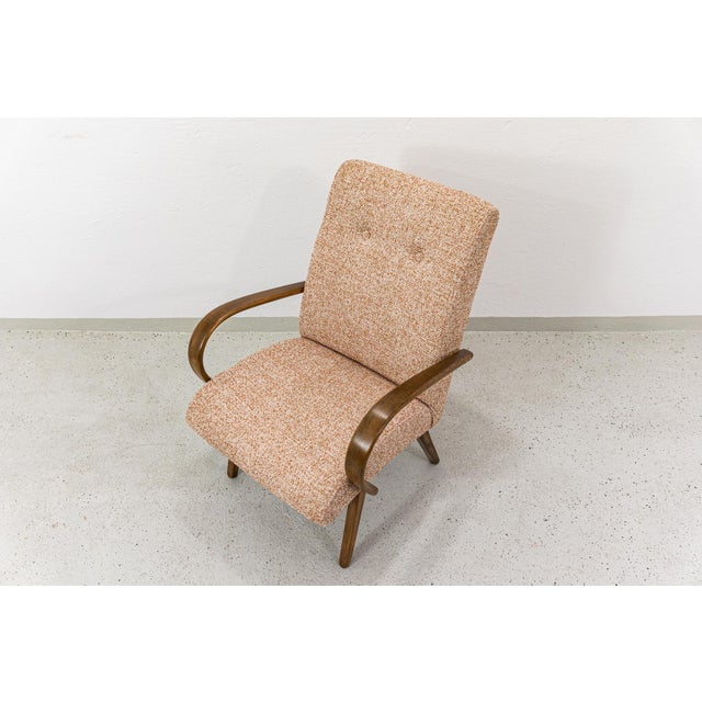 Beige Mid-Century Modern Chair by J Šmidek for Ton, 1960s For Sale - Image 8 of 16