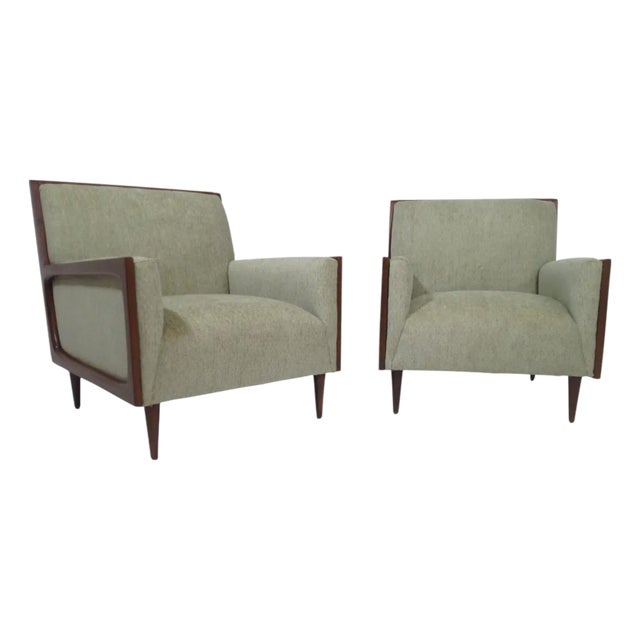 Mid-Century Modern Style Lounge Chairs - A Pair For Sale