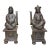 Antique Pair 19th Century Chinese Emperor & Empress Cast Iron Fireplace Andirons For Sale
