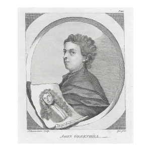 Antique Engraving of Artist John Greenhill