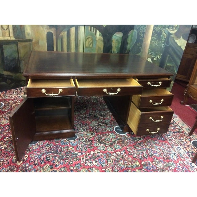 Vintage Executive Desk, Leather Top Desk, Century Furniture For Sale - Image 11 of 11