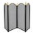 Vintage Fireplace Screen Black Mesh Folding Grate Brass Accents 4 Panel For Sale