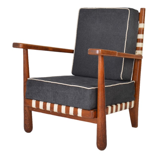 Mid-Century Oak Lounge Chair by Jan Vanek for Krasna Jizba, 1940 For Sale
