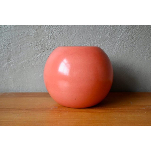 Large Art Deco Orange Ball Vase, Saint Clément For Sale - Image 5 of 9