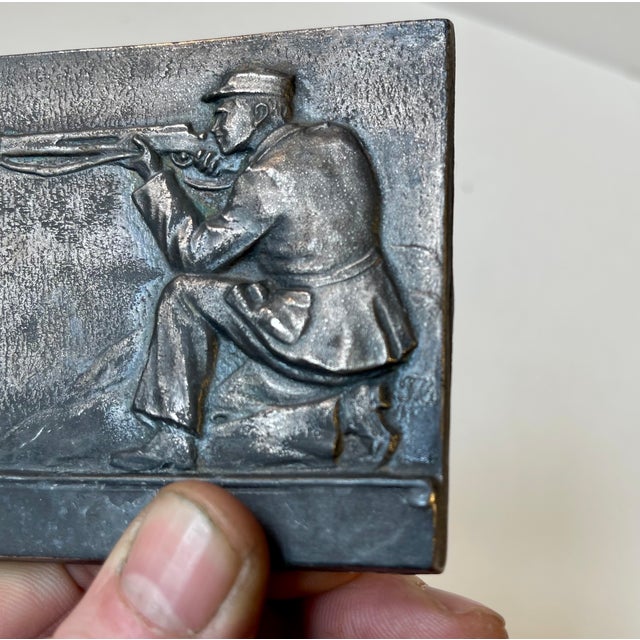 Antique Plaquette in Silvered Bronze, 1890s For Sale - Image 5 of 9