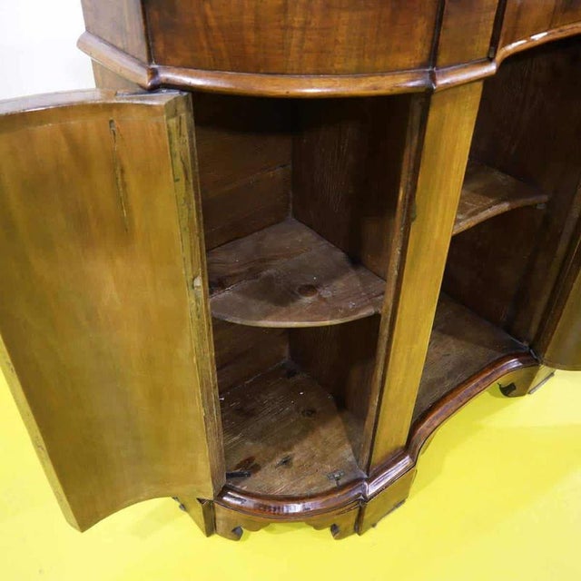 Wood Credenza with 3 Shaped Doors For Sale - Image 13 of 18