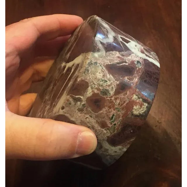 Mid-Century Modern Mid-Century Modern Italian Rouge Marble Wine Bottle Coaster or Bowl For Sale - Image 3 of 13