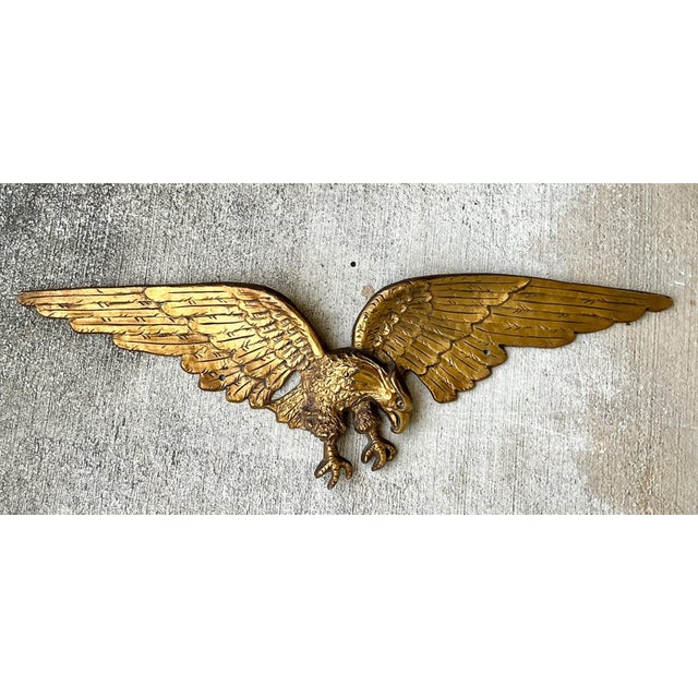 Vintage Gold Painted Metal Eagle Wall Sculpture For Sale - Image 15 of 17
