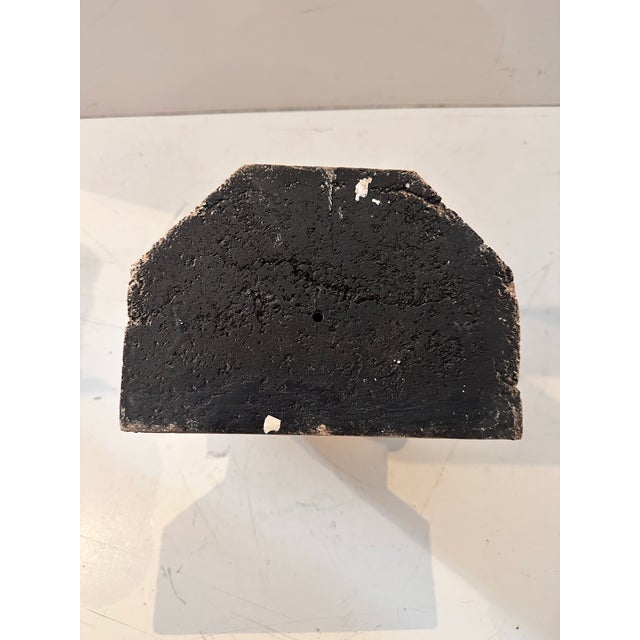 1980s Pair Ram Head Bookends Faux Stone For Sale - Image 4 of 9