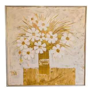 1970s Mid-Century Modern Daisies Original Artwork by Lee Reynolds for Vanguard Studios For Sale