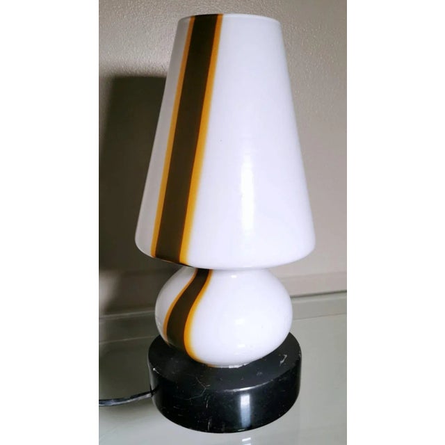 Carlo Moretti Carlo Moretti Style Space Age Lamp From Murano in Opaline Glass and Marble Base For Sale - Image 4 of 13