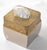 Vintage Arts and Crafts Period hand embossed Gold Silver Tissue Box Cover, Tissue Holder, square Kleenex Dispenser....
