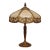 Antique Rainau Tudor Revival Bronze & Slag Glass Table Lamp, C. 1925–1935 For Sale