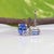 Metal Natural Tanzanite Stud Earrings, Aaa Oval 7x5mm, Solid 14k Gold Studs, Pair For Sale - Image 7 of 8