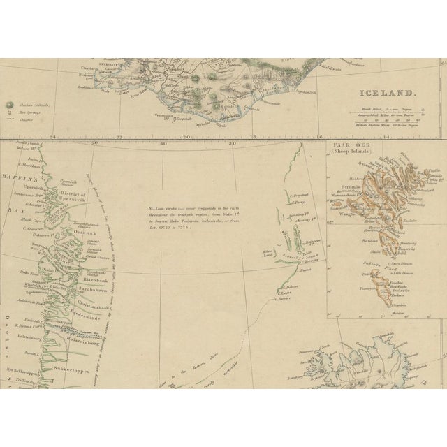 Mid 19th Century Denmark with Schleswig & Holstein, Iceland, Greenland, Antique Map, Blackie 1860 For Sale - Image 5 of 10