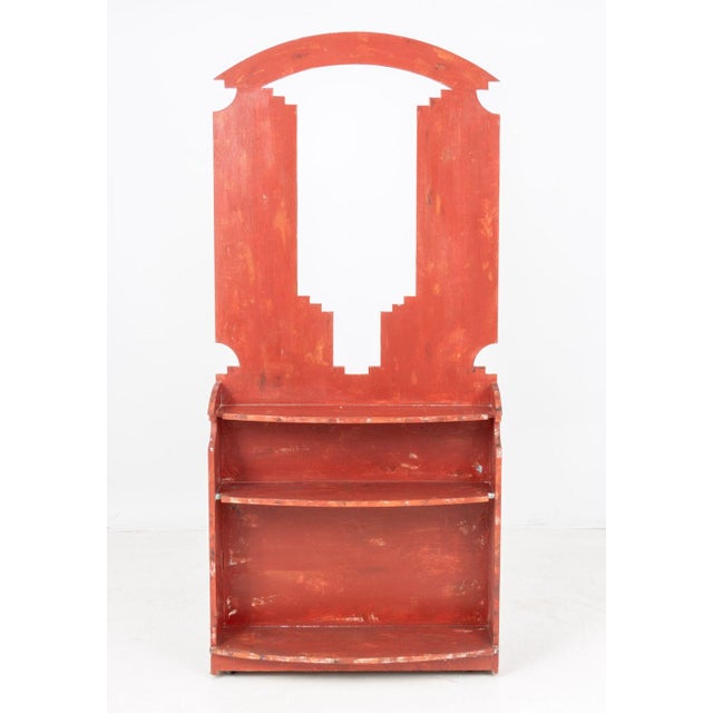 Red Native American Style Red Painted Display Shelf For Sale - Image 8 of 8