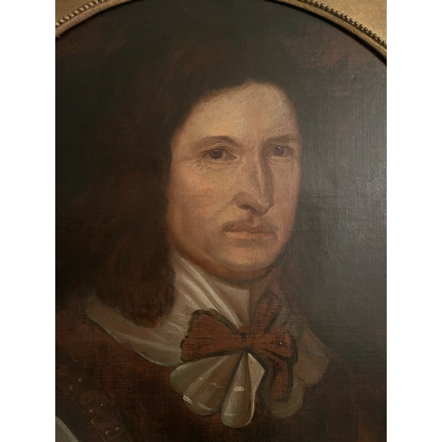 Early 19th Century Antique English Oil Painting Portrait of Gent in Armor Circa 1820 For Sale - Image 5 of 9