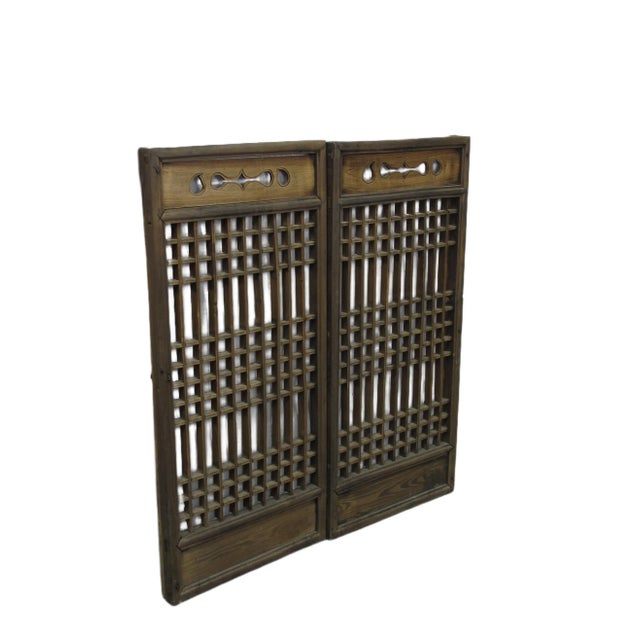 This pair screen panel can be an excellent widow or wall decoration arts. The latticed screen allows air to circulate...