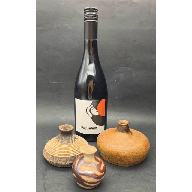 Sand Vintage Studio Pottery Stoneware Bud Vases, Lot of 3 For Sale - Image 8 of 15