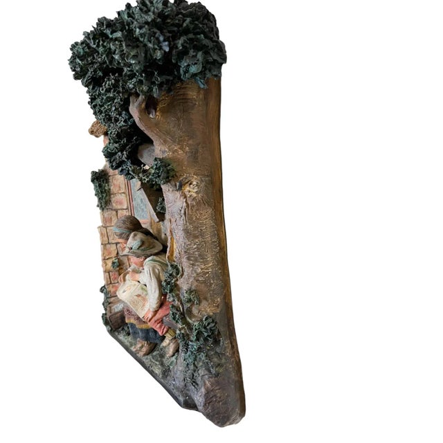 Biedermeier Vintage 3D Wall Relief – European Pastoral Scene, Germany- Set of 2 For Sale - Image 3 of 12