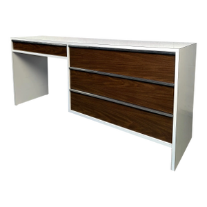 Mid-Century Modern Faux Wood Laminate Writing Desk