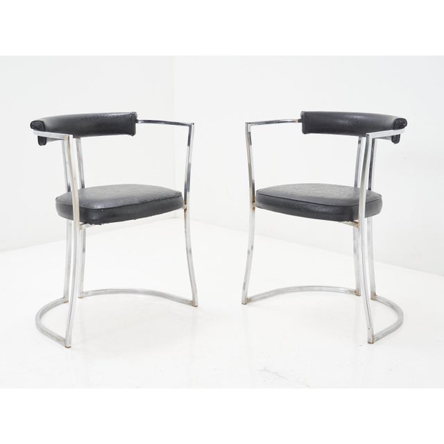 Barrel Back Vinyl Arm Chair, 1970s Chairish