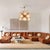 Very large Mid-Century Modern Beige Murano globes Sputnik chandelier, Italy circa 1990s. A pair available - two...