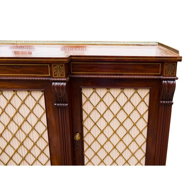 Regency Mahogany and Brass Inlaid Credenza From Westport House, Ireland For Sale In Boston - Image 6 of 18