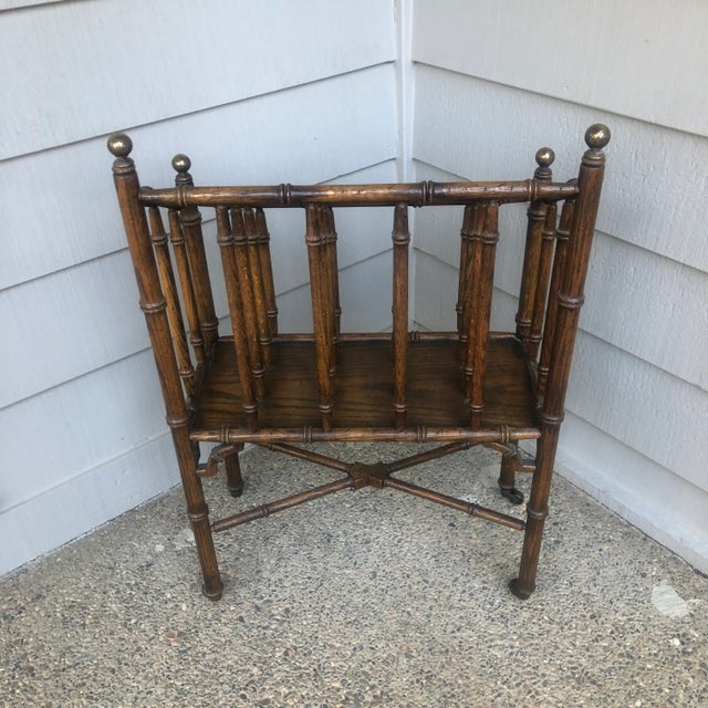 Vintage Traditional Canterbury Magazine Rack For Sale - Image 4 of 9