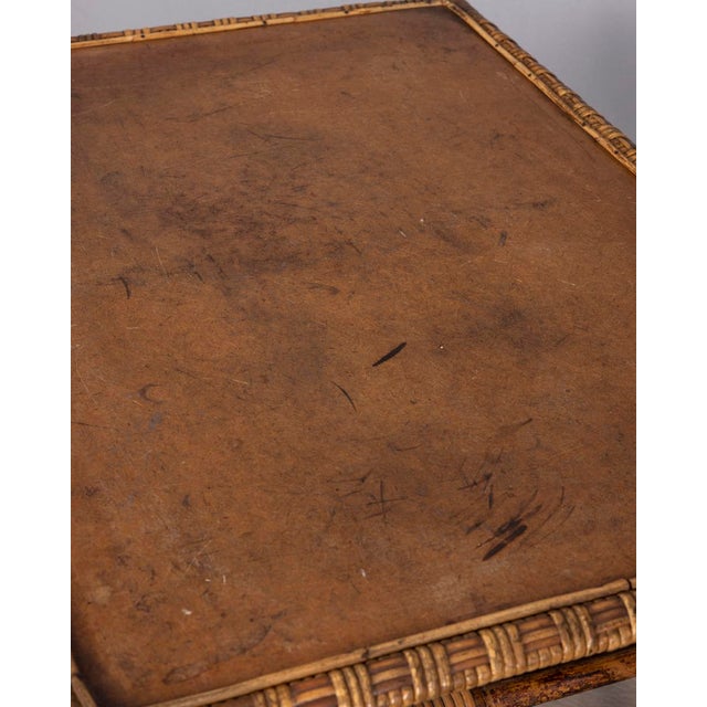 1960s Vintage Italian Bamboo and Wood Coffee Table, 1960s For Sale - Image 5 of 10