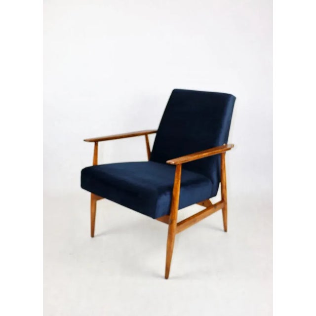 Mid-Century Modern Vintage Blue Fox Easy Chair, 1970s For Sale - Image 3 of 11