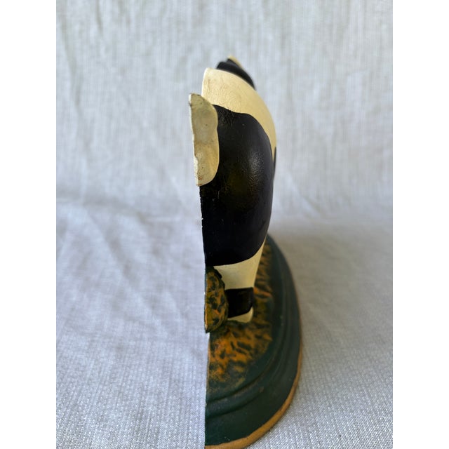 Vintage Cast Iron Happy Pig Doorstop For Sale - Image 11 of 14