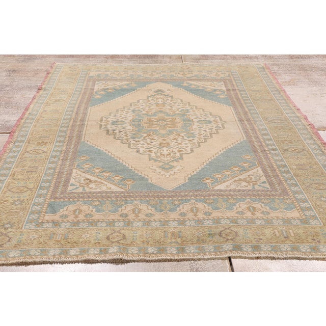 Vintage Turkish Oushak Rug, 04'00 X 06'01 For Sale - Image 9 of 10