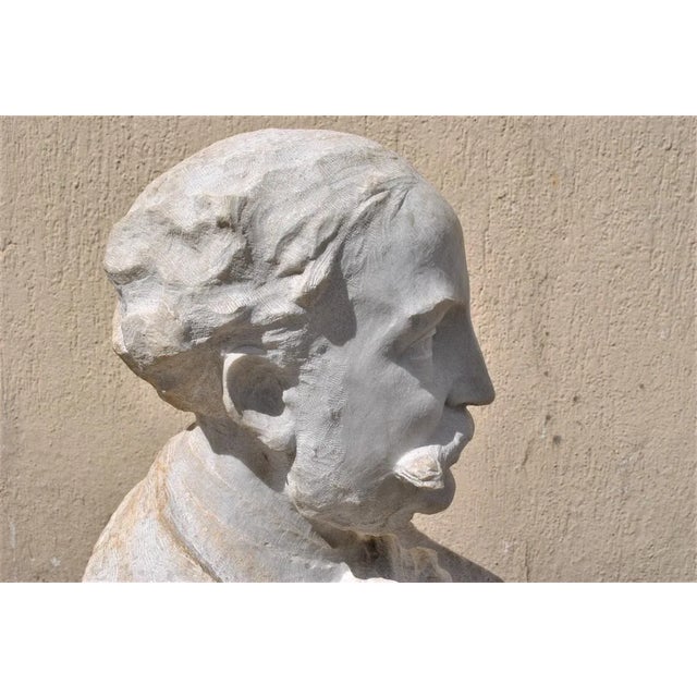 Marble Bust, Gentleman with Moustache, 19th Century For Sale - Image 15 of 18
