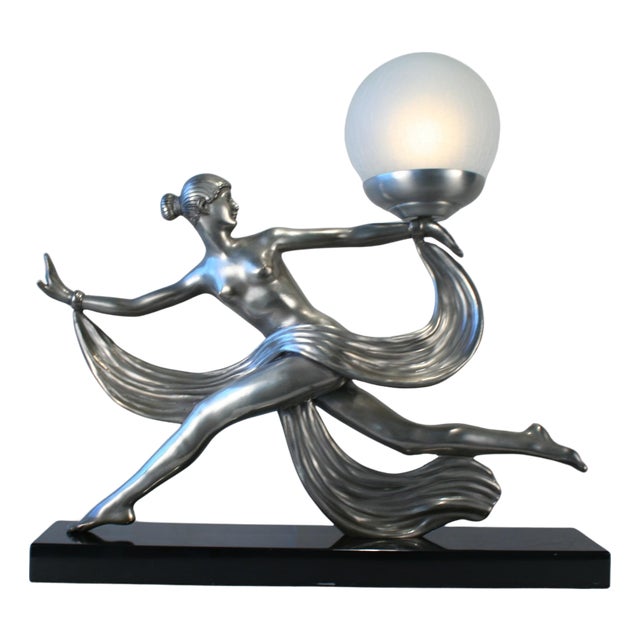 1990s Modern/deco semi-nude girl Lamp For Sale