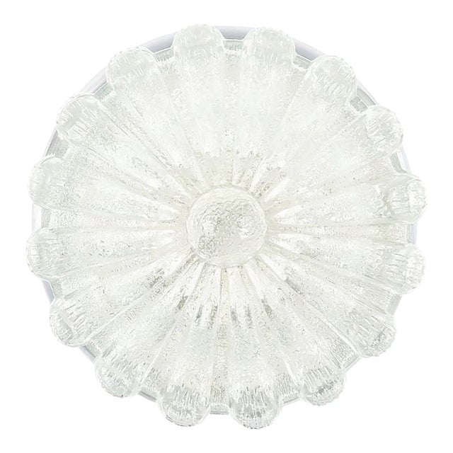 Large Mid-Century Flower-Shaped Glass Flush Mount from Limburg, Germany, 1970s For Sale
