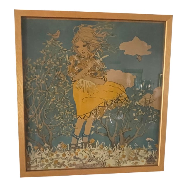 1910s Art Nouveau Herta Zimmermann by Franz Cizek Spring - Summer Wind Litho Poster For Sale