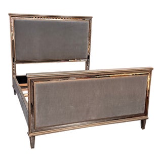Queen Size Restoration Hardware 1930s French Mirrored Bed Frame For Sale