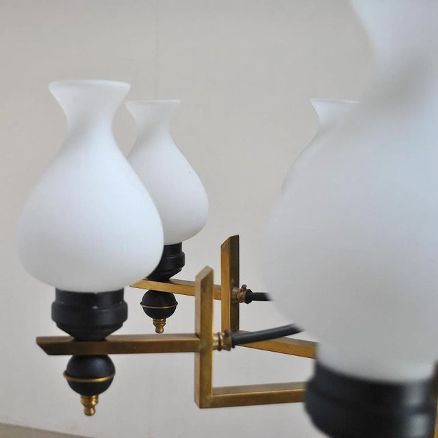 1950s Mid-Century Italian Chandelier from Stilnovo, 1950s For Sale - Image 5 of 11